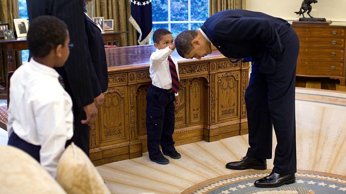 A Young Boy wanted to See if the Presidents Hair Was Like His