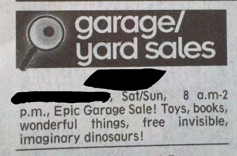 Yard Sale Advertisement