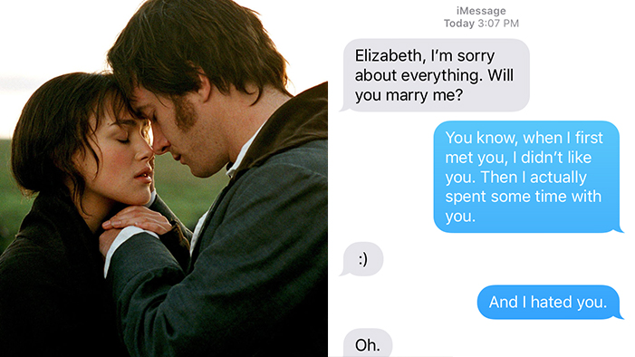 <i>Pride and Prejudice</i> As Told in a Series of Texts