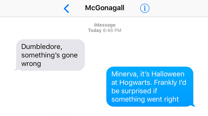 Texts from Inside Hogwarts (Halloween Edition)
